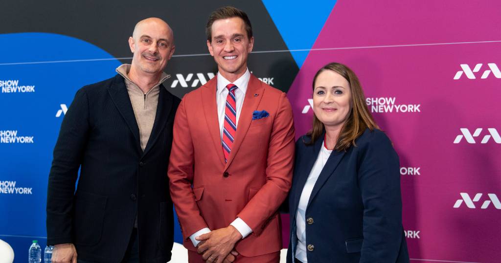 Photo of Stu Holden, Lead Match Analyst, FOX Sports; Catherine Newman, Chief Marketing & Communications Officer, US Soccer Federation (USSF); David Wright, Chief Commercial Officer, US Soccer Federation (USSF)