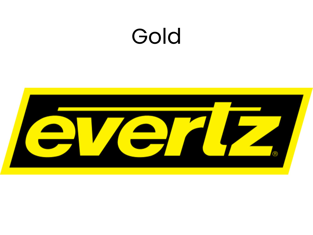 Evertz Logo denoted as "gold sponsor"