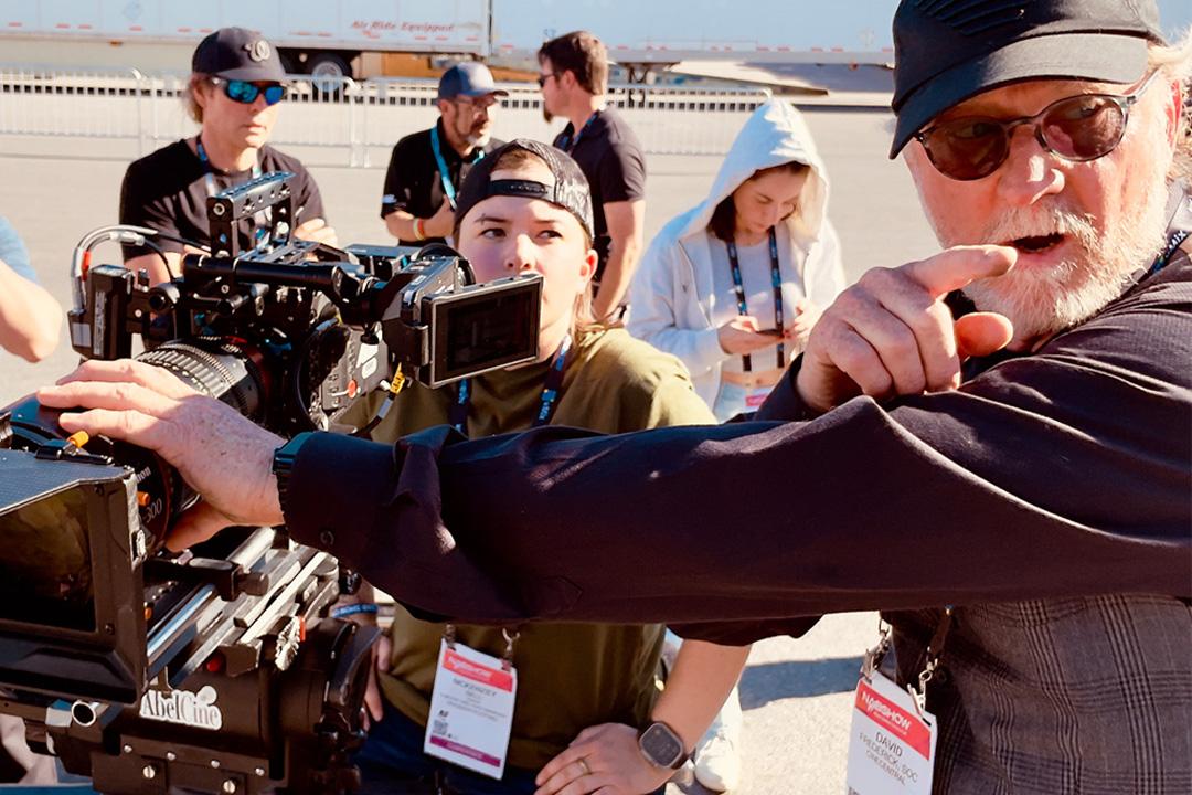 People engage in a CineCentral workshop from the 2024 NAB Show.
