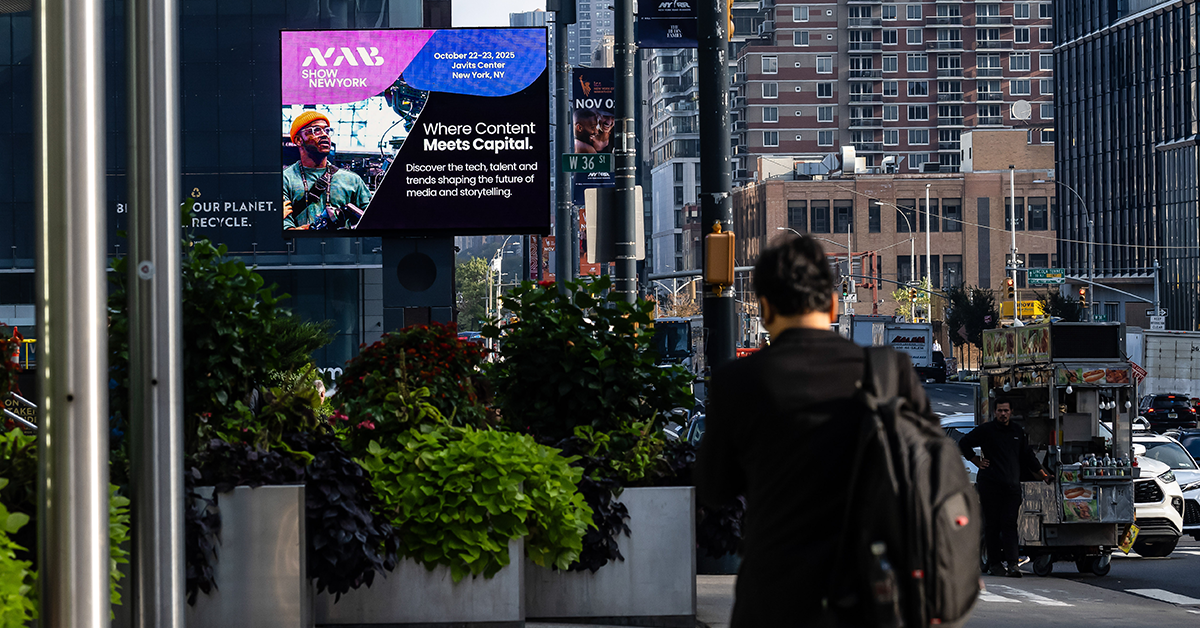 NAB Show New York sign in New York City