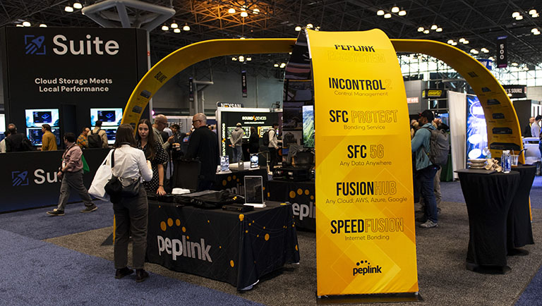 Exhibit booth on the NAB Show New York show floor