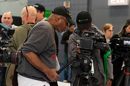 NAB Show New York attendee hands-on with camera