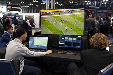NAB Show New York attendee hands-on with sports streaming equipment