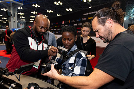 NAB Show New York attendees hands-on with cameras